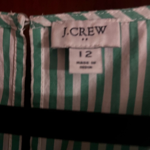 J. Crew Factory Green Striped Dress - Picture 2 of 3
